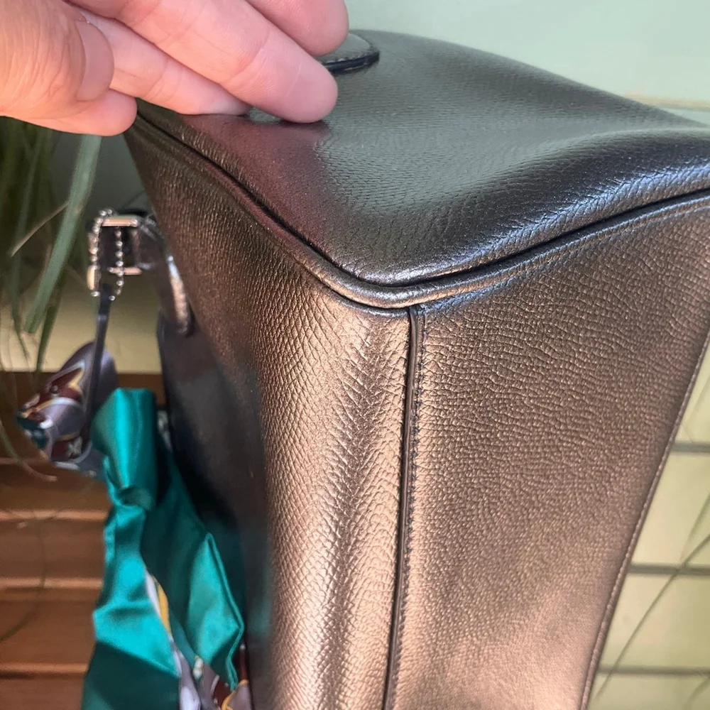 Coach Metallic Gray Boston Style Satchel Doctor Bag F56125 EUC - Picture 9 of 15